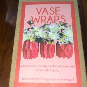 NWT 3 DECORATIVE PAPER VASE WRAPS HAND FOLDED
